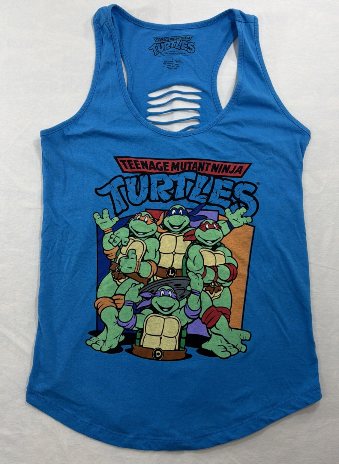 Large Blue Teenage Mutant Ninja Turtles Racerback Tank Top TMNT