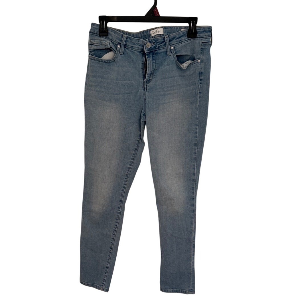 Jessica Simpson Womens Light Wash Skinny Jeans Size 10/30 Blue Denim JS Logo