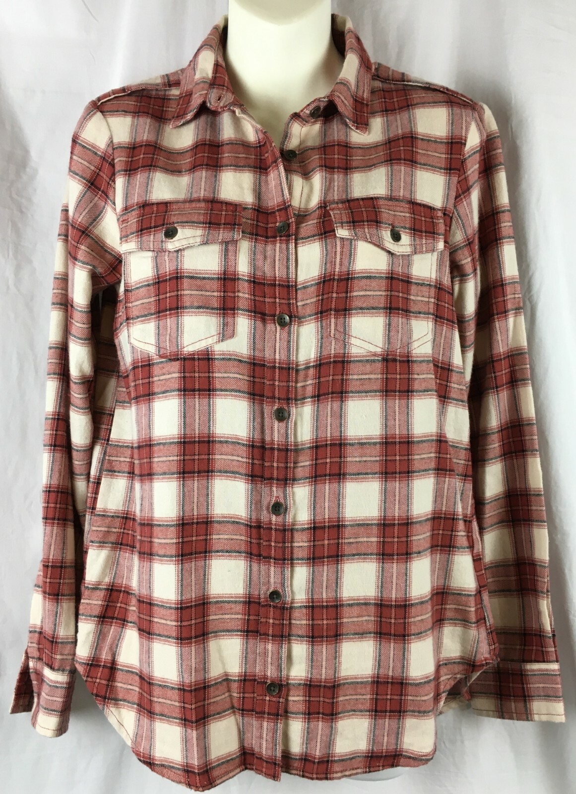 Billabong Venture Out Sz S/M Junior’s Sienna Plaid Lite Flannel Woven Shirt NWT