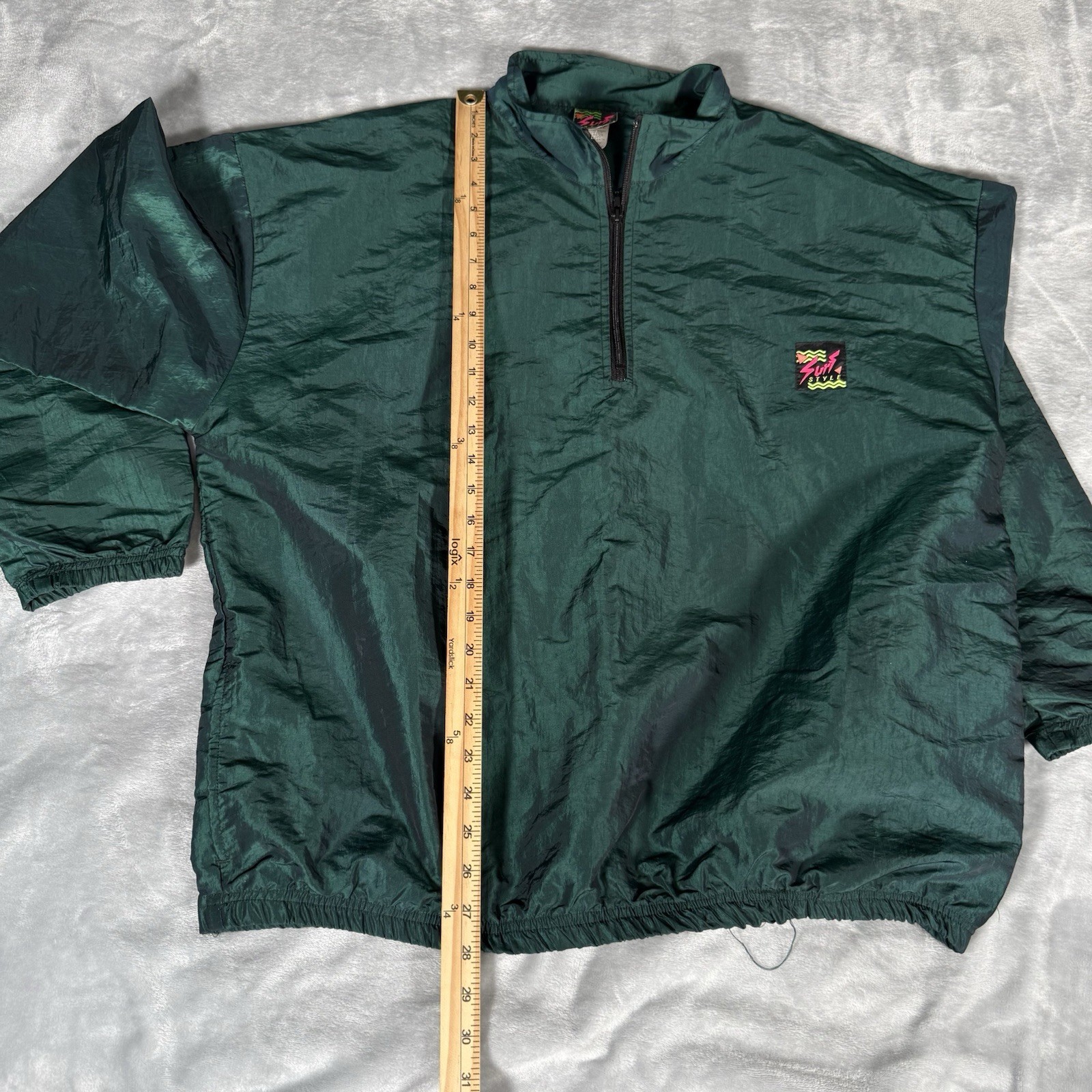Vintage Surf Style Windbreaker Jacket Mens One Size (Fits XL) Green 90s