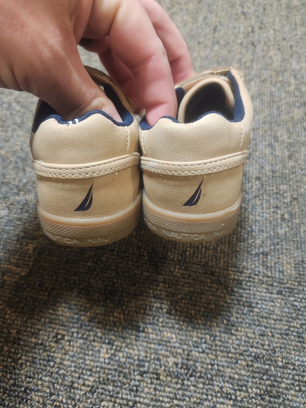 Nautica Moulouya 3T Toddler Boys Shoes Size 11 Tan Beige Hook & Loop Casual