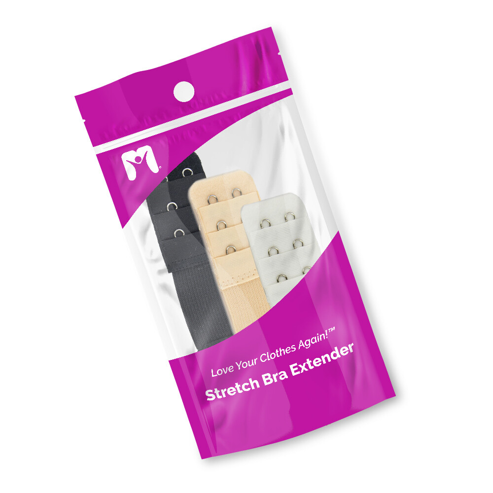 More of Me to Love Bra Stretch Extender 3Pack – Black, White, Beige – 2/3/4-Hook