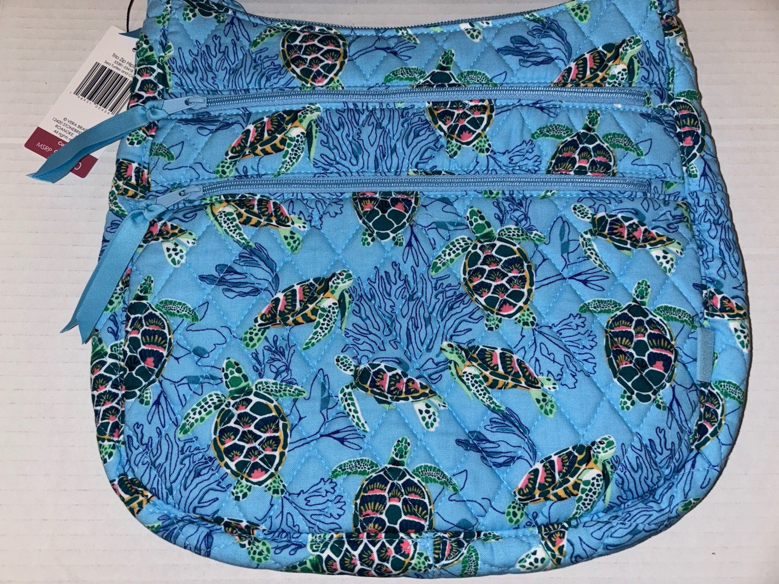 NWT Vera Bradley Trio Zip Hipster Crossbody Bag Sea Turtles And Coral
