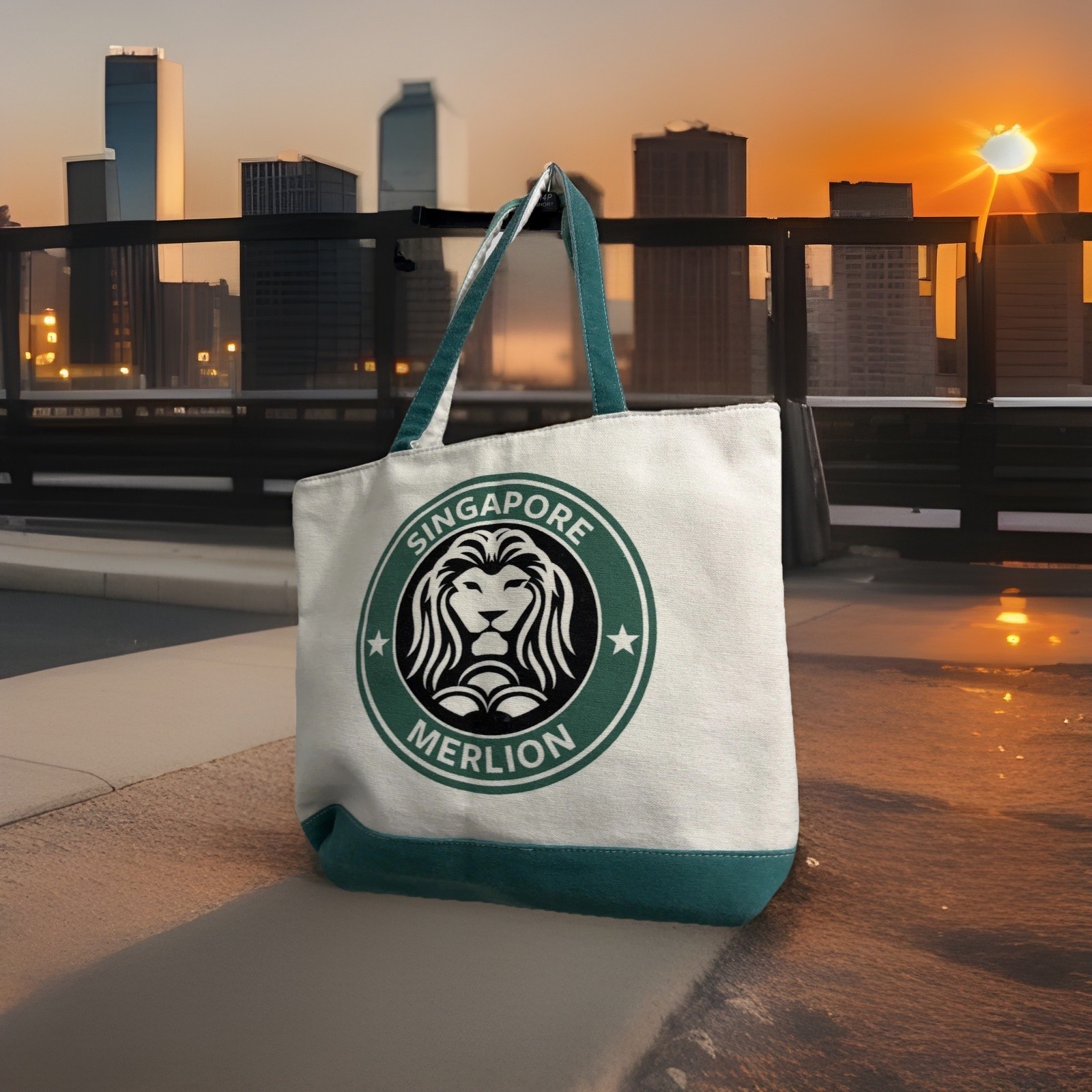 Singapore MERLION Weekender Tote Bag (Starbuck style & colors)