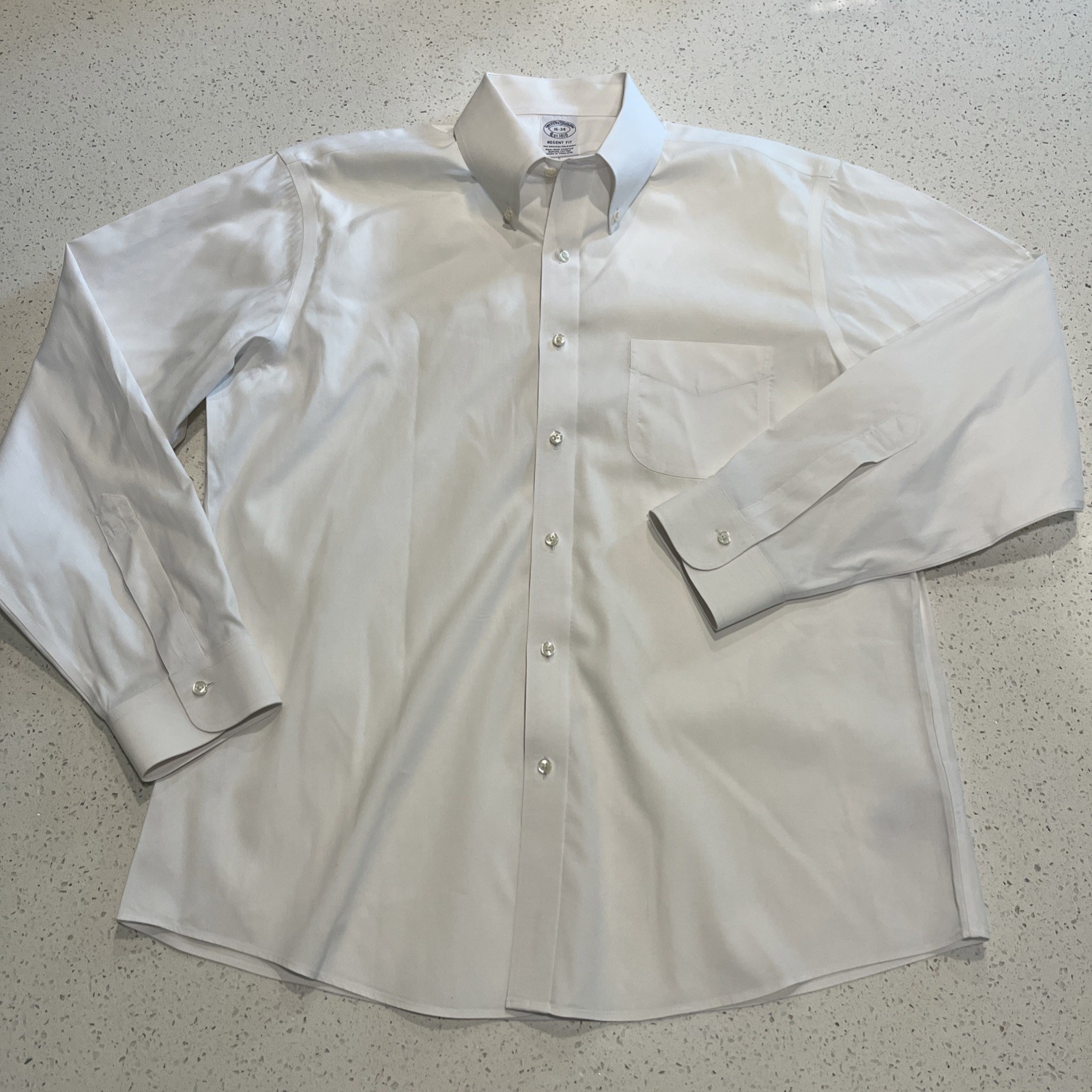 Brooks Brothers Regent Men’s Original Polo White L 16-34 Cotton Made Thailand