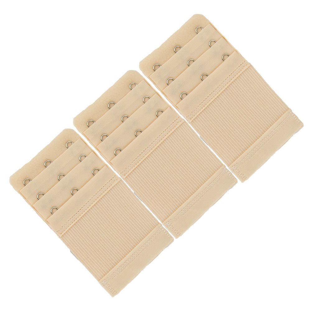 More of Me to Love Stretch Bra Extender 3-Pack, Beige, 2/3/4-Hook Style, Elastic