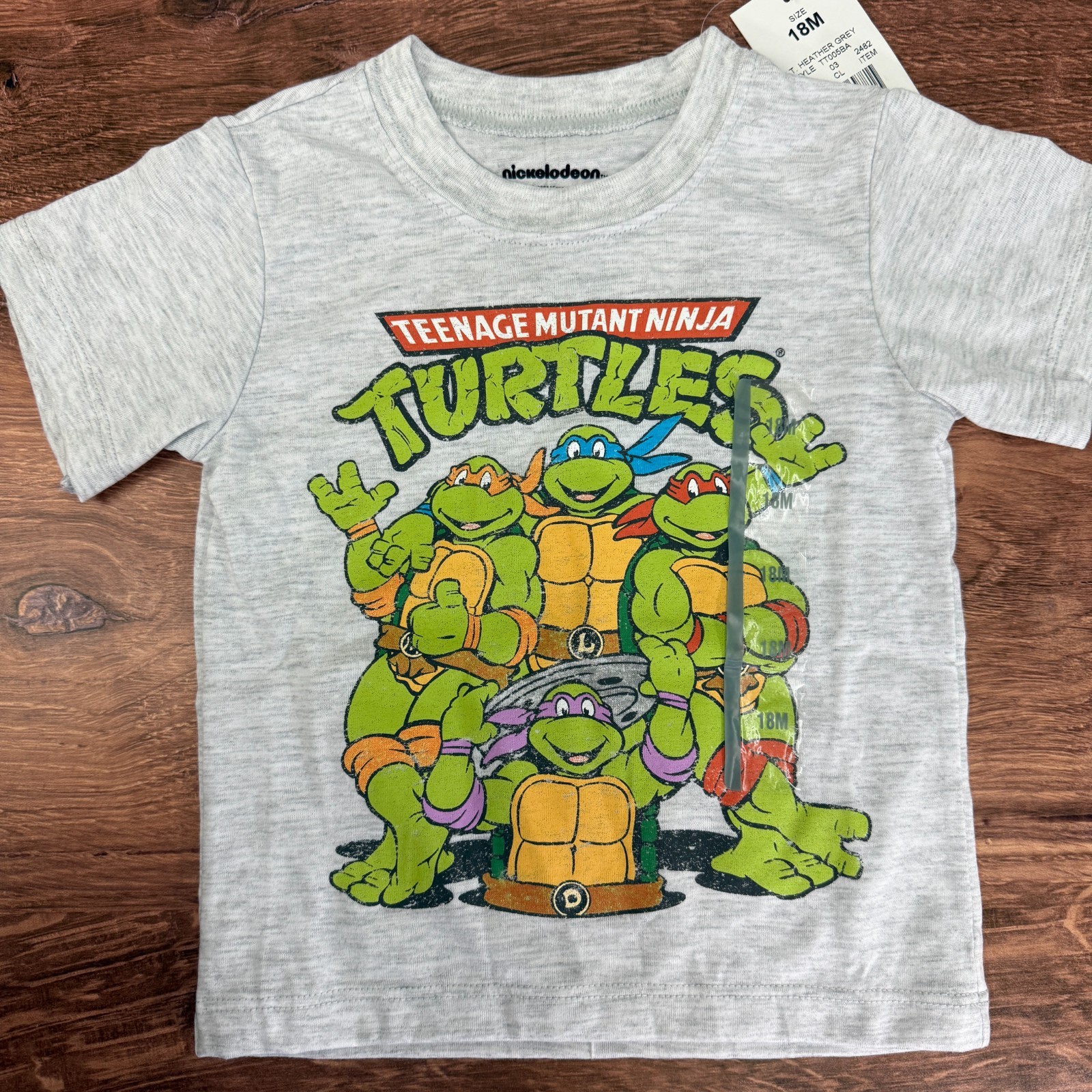 Teenage Mutant Ninja Turtles Toddler Shirt 18M NWT Nickelodeon TMNT Gray Tee