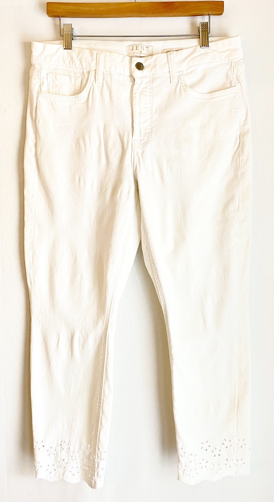 Jen7 Womens Denim Skinny High Rise Ankle Jeans Size 10 Crochet