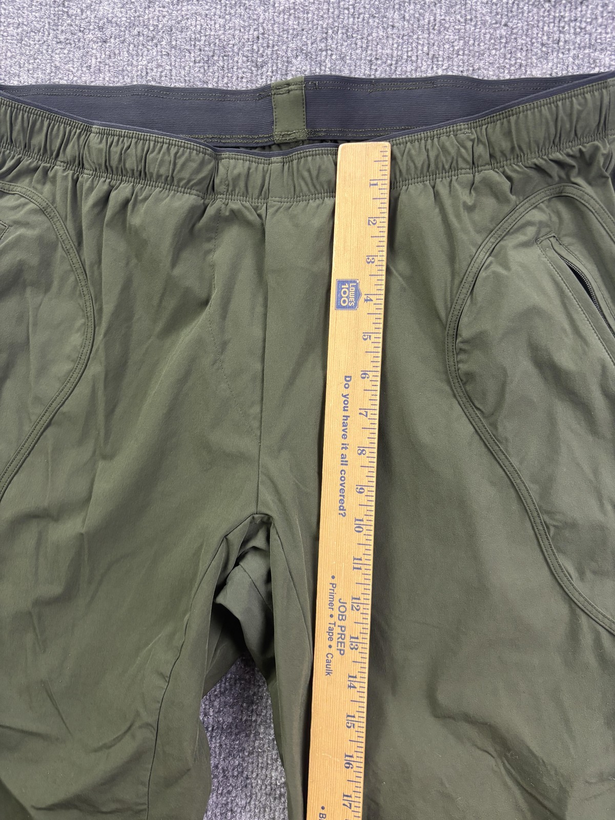 Paskho Jogger Pants Mens 2XL 38×30 Green Woven Elastic Waist Zip Pockets Stretch