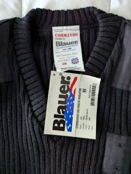 Blauer Commando Navy Blue Wool V-Neck England Sweater – $49.99 &Free Shipping!!!