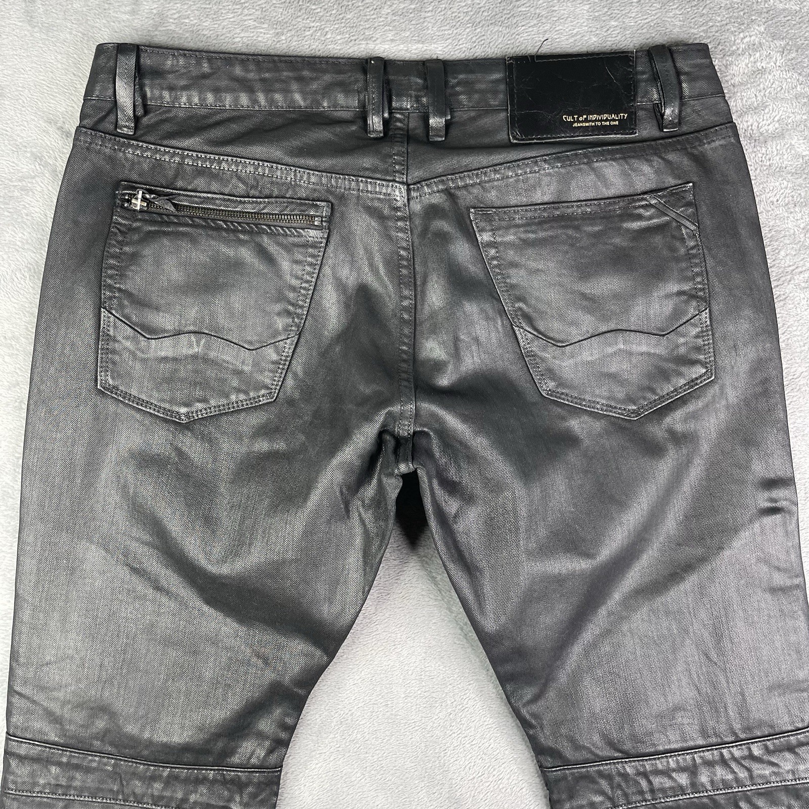 Cult Of Individuality Jeans Mens 38×34 Greaser Rocker Rebel Cycle Wax Denim Moto