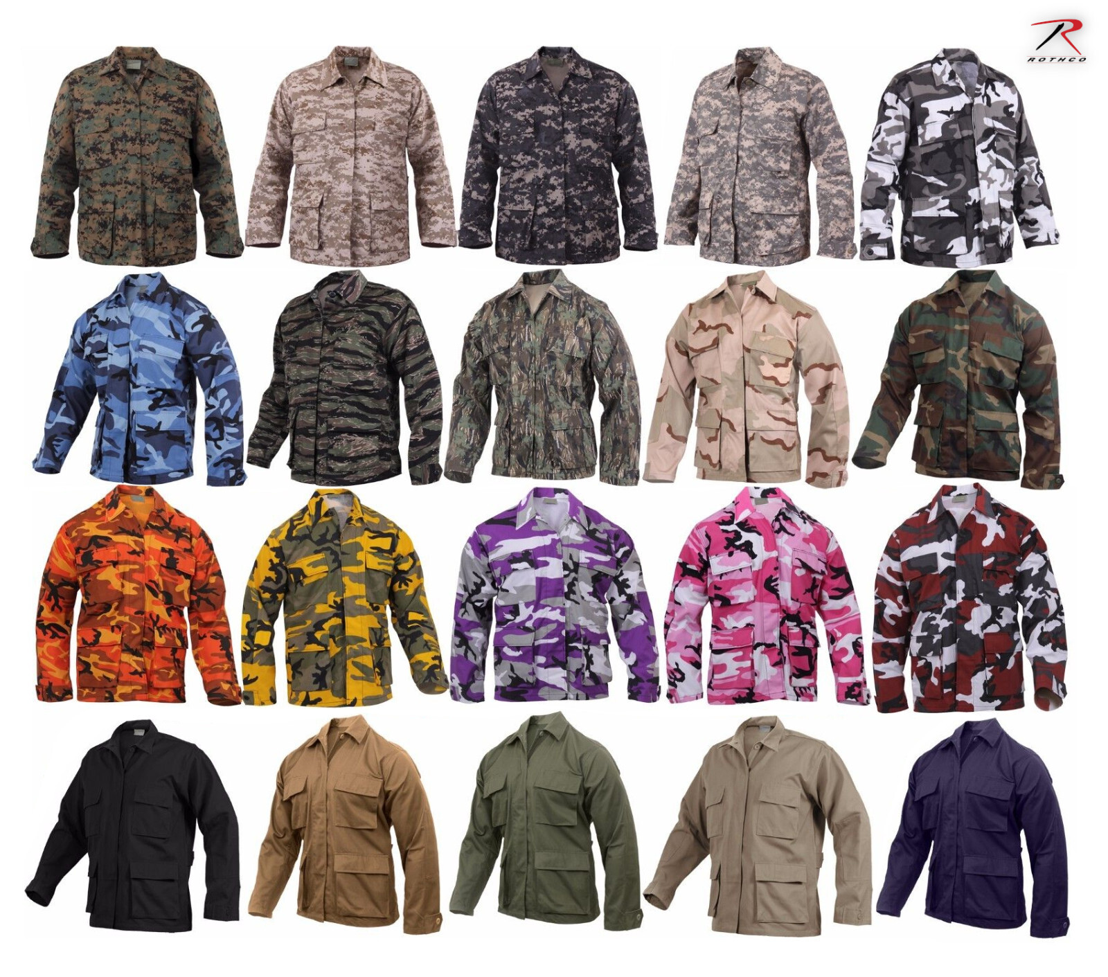 Rothco Poly/Cotton BDU Tactical Military Uniform Army Fatigue Coat: Choose Sizes