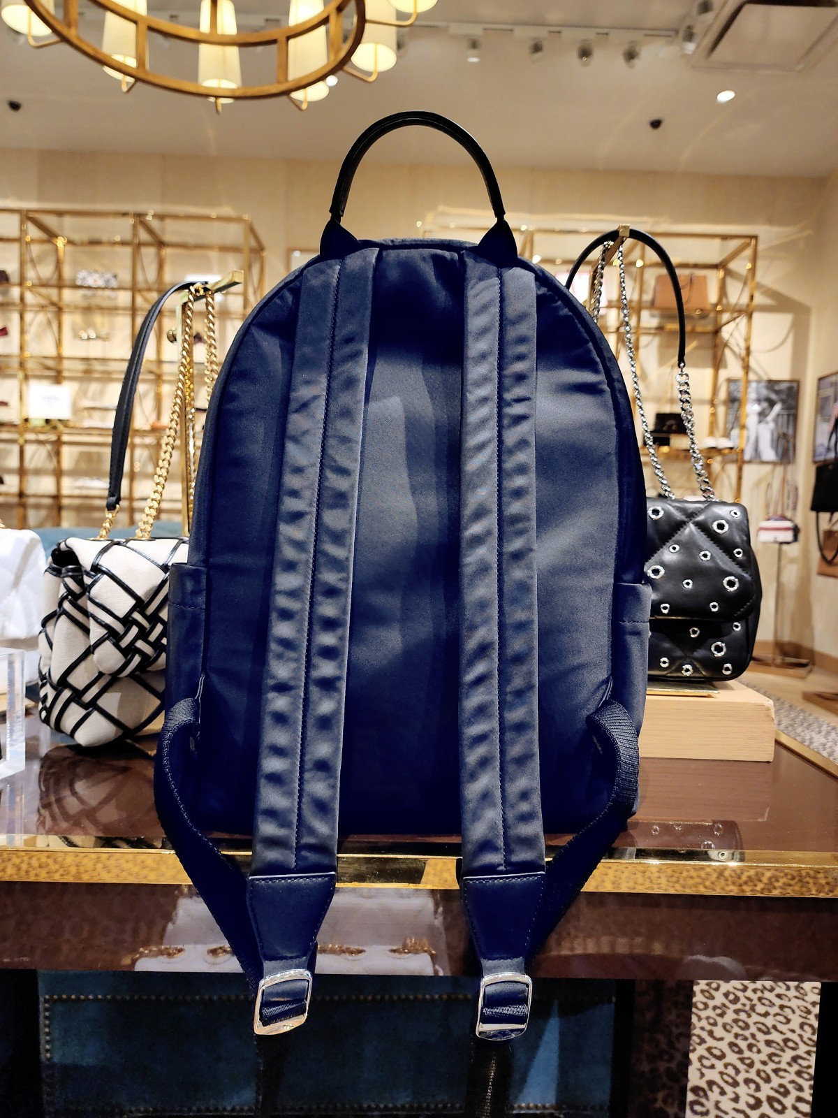 Latest New Authentic Tory Burch Ella Navy Nylon Backpack 173559 $350