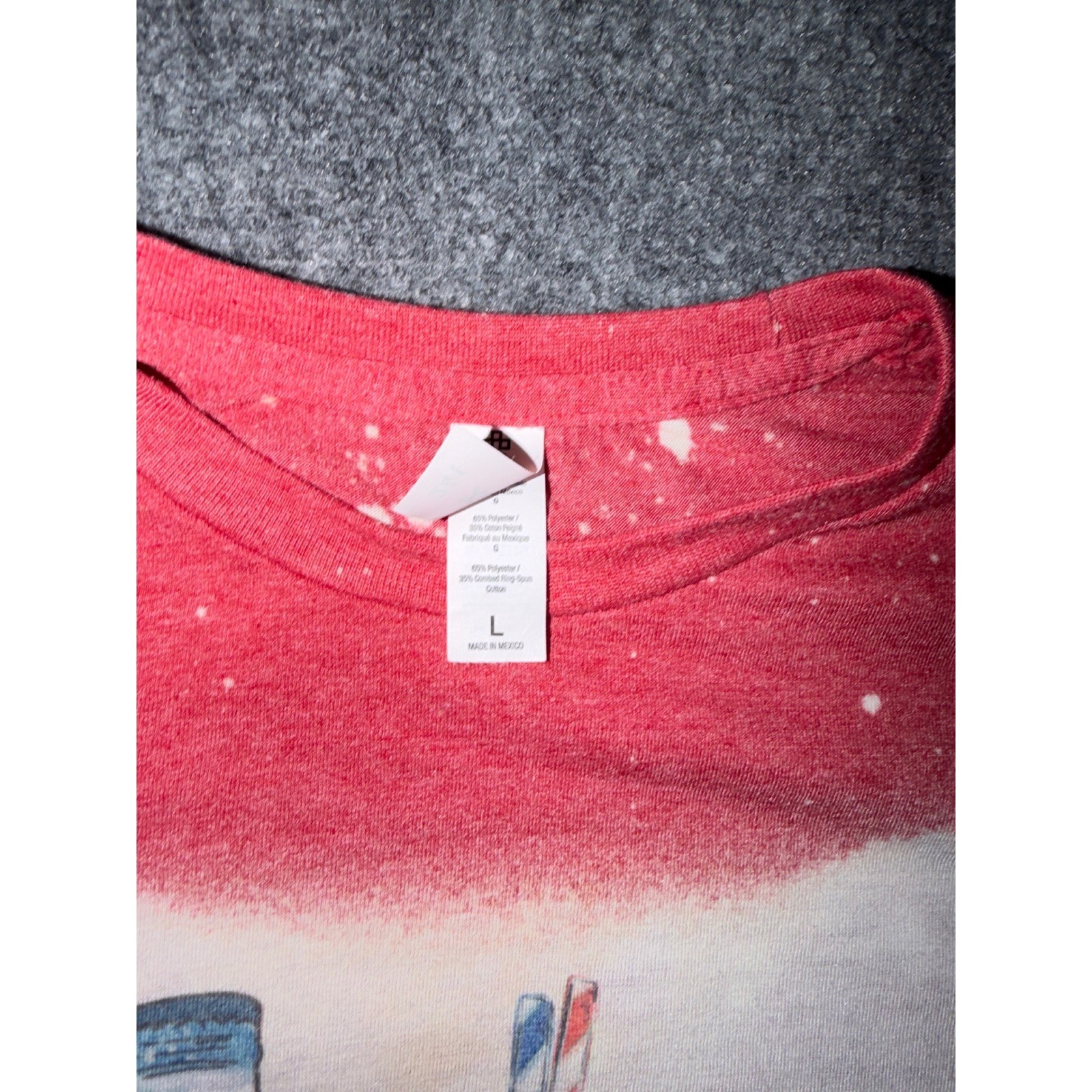 Smirnoff Ice Red White Berry Bleached Graphic Tee Red Heather Large 4th of July