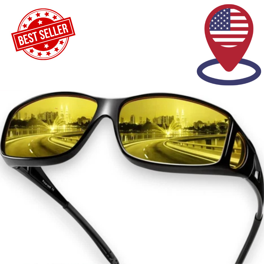Night Driving Glasses Anti Glare Polarized Night Vision Fit Over Men Women