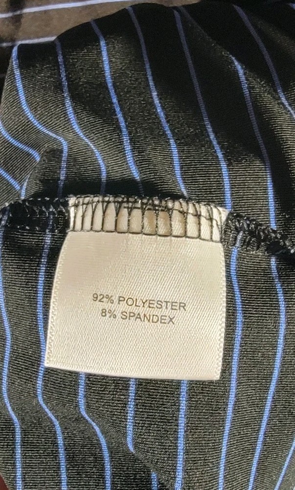 Peter Millar Summer Comfort Black Blue Striped Polo Shirt / Men’s Size Large