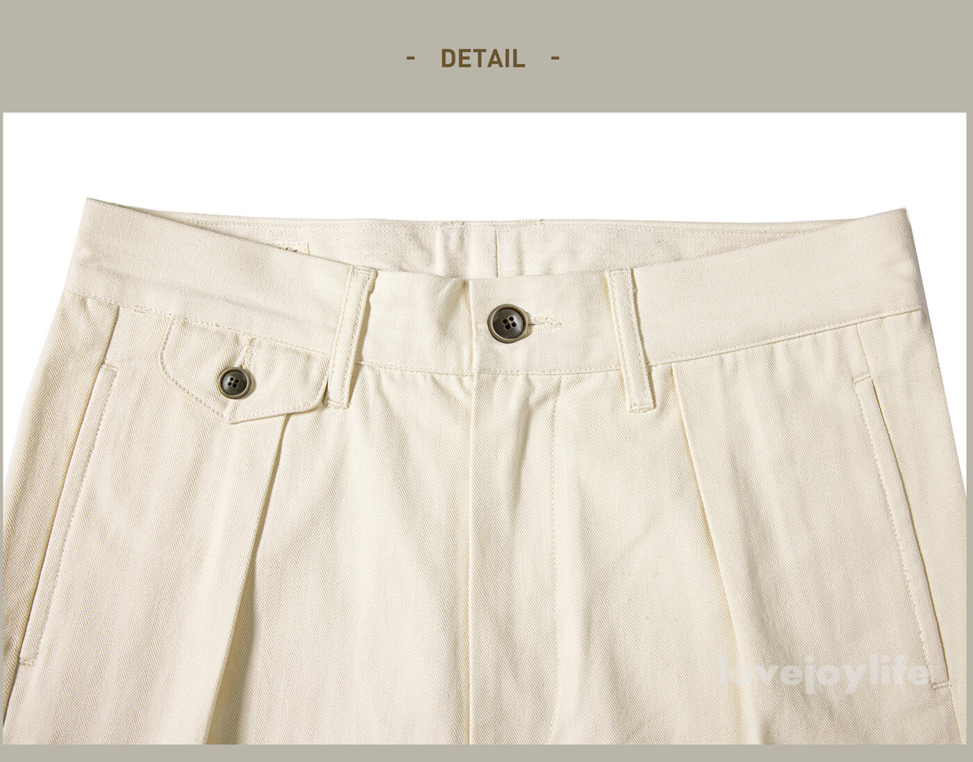 Red Tornado Retro Men’s HBT Straight Pants Cotton Pleated Casual Formal Trousers