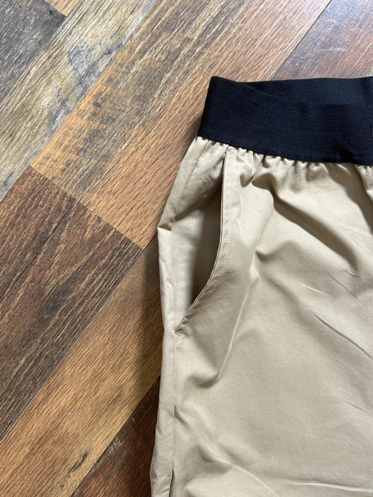 ESSENTIALS FEAR OF GOD Beige Twill Chino Pants M Elastic Waist Straight Leg