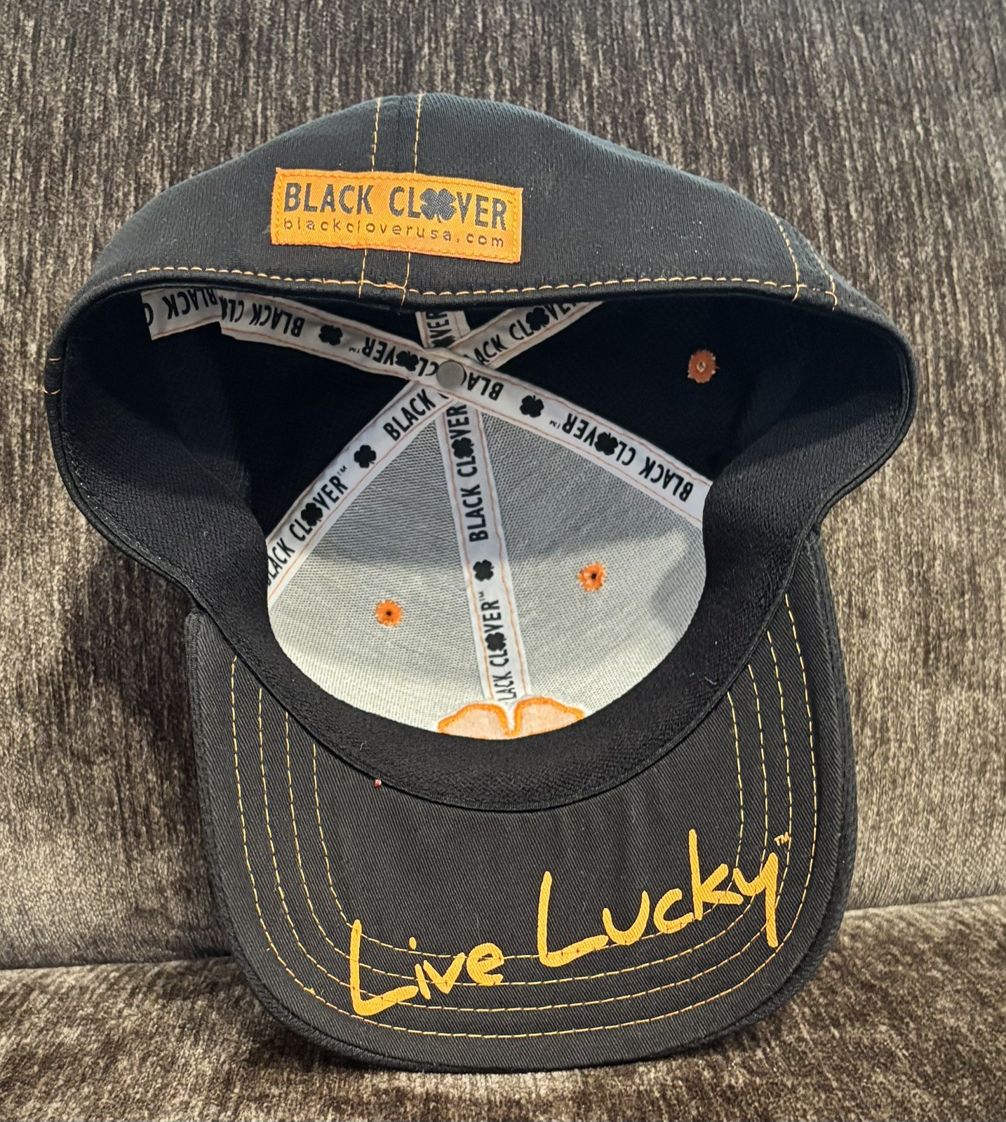 Black Clover hat Black/ Copper Flex Fit Hat One Size