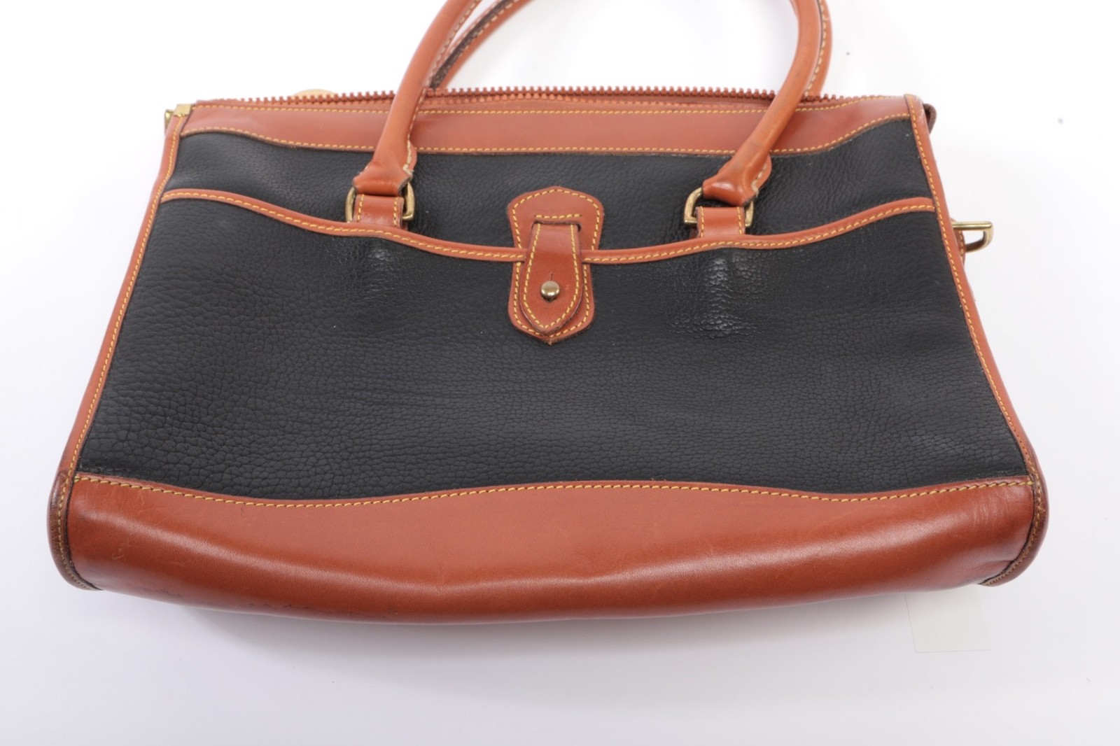 Dooney & Bourke Classic Satchel Handbag In Black Pebbled All Weather Leather