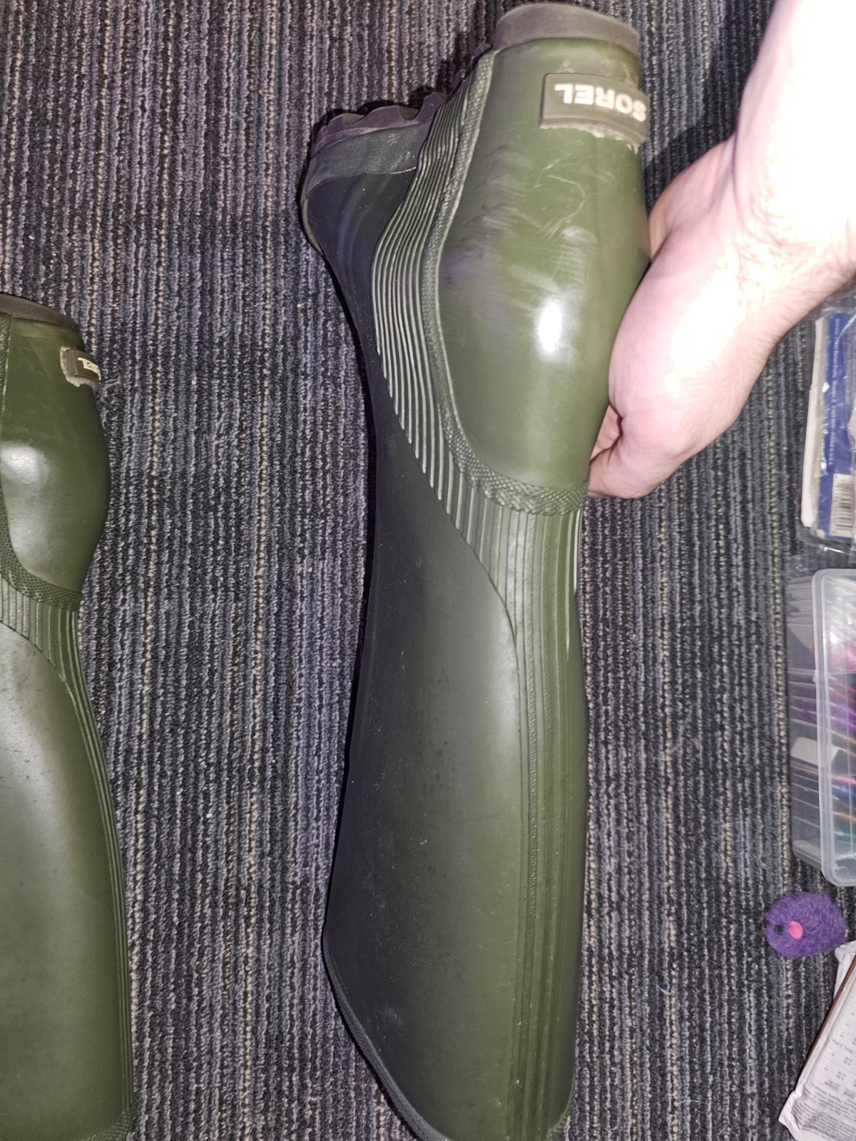 Sorel Women’s Size 11 Knee High Pull-On Rubber Rain Boots Green/Black Logo
