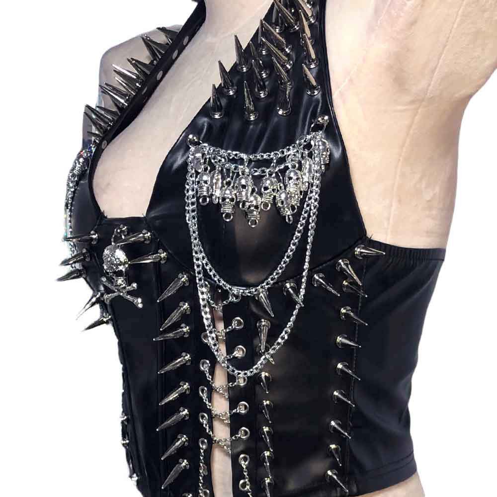Goth Tops Emo Clothing Grunge Y2K Gothic Tank Punk Rock Clothes Spiked