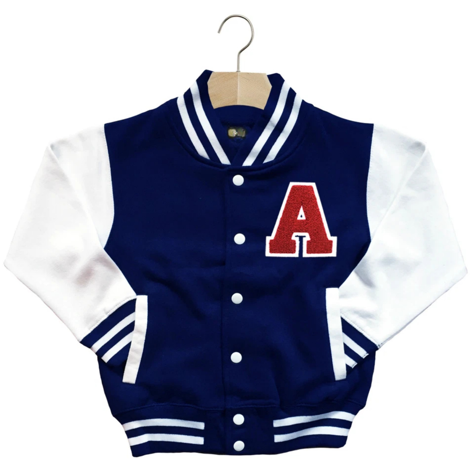 CLASSIC VARSITY BASEBALL JACKET UNISEX PERSONALIZED GENUINE US A COLLEGE LETTER