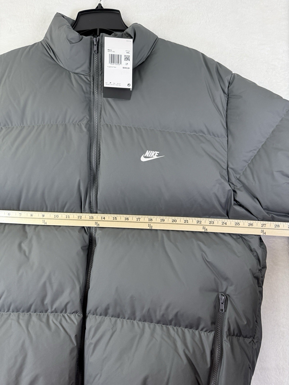 Nike Sportswear Club Puffer Jacket XXL Gray 650 Down Therma Fit Mens New NWT