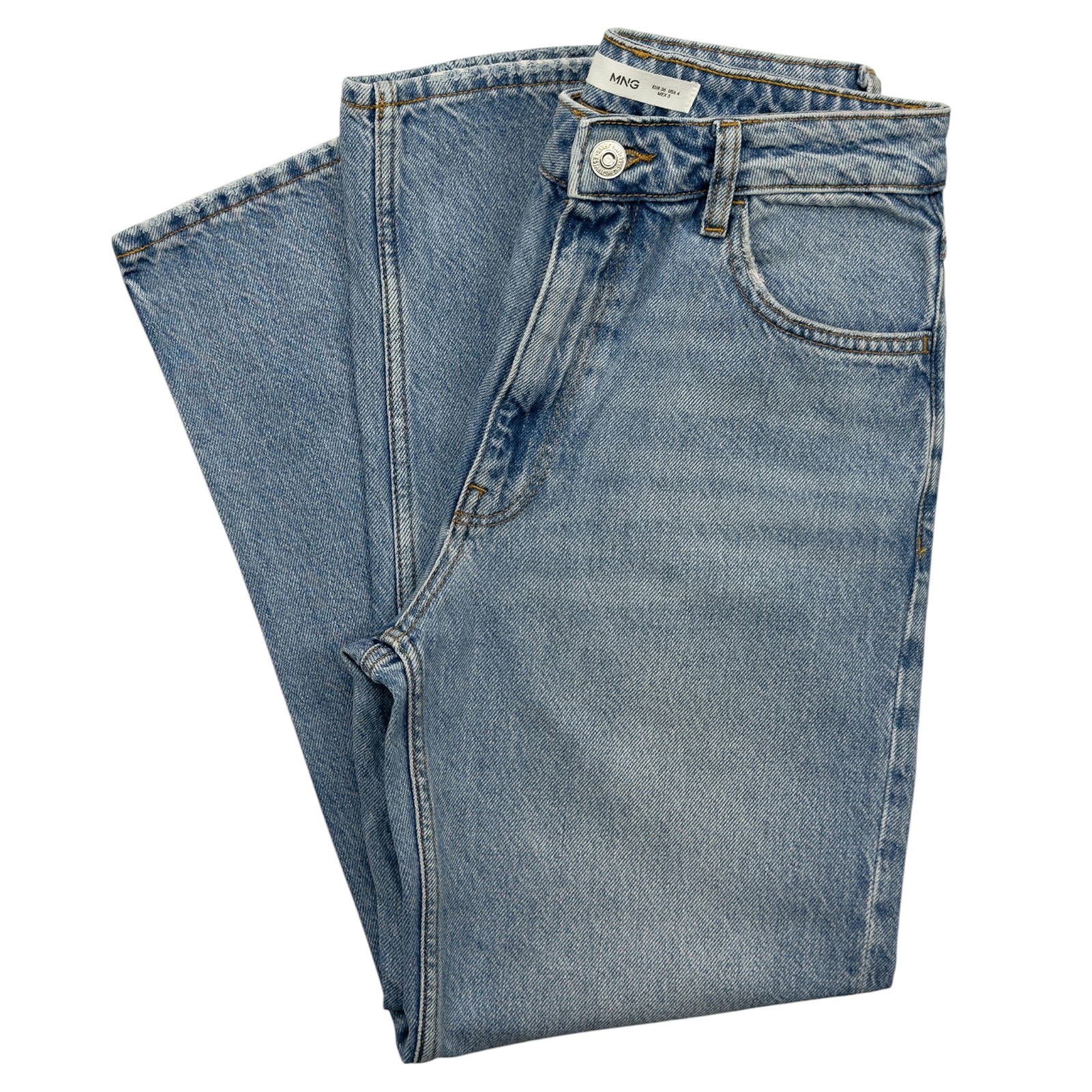 Mango Newmom Comfort High Rise Jeans Womens Size 4 Medium Blue 27011242