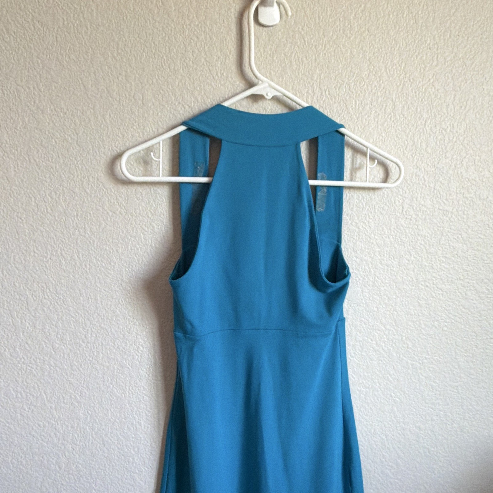 Susana Monaco Blue Solid Square Neck Sleeveless A-Line Knee Dress Size S