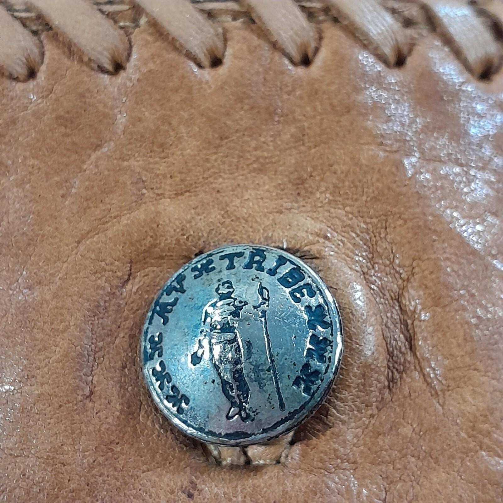 My Tribe Jacket Orange Thick Leather Whipstitch Lined Metal Button Closure USA