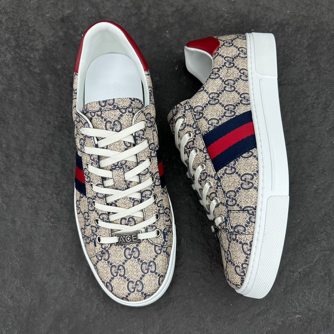 Lux GUCCI ACE Mens Bee Embroidered Canvas Low Top Casual Sneakers💝