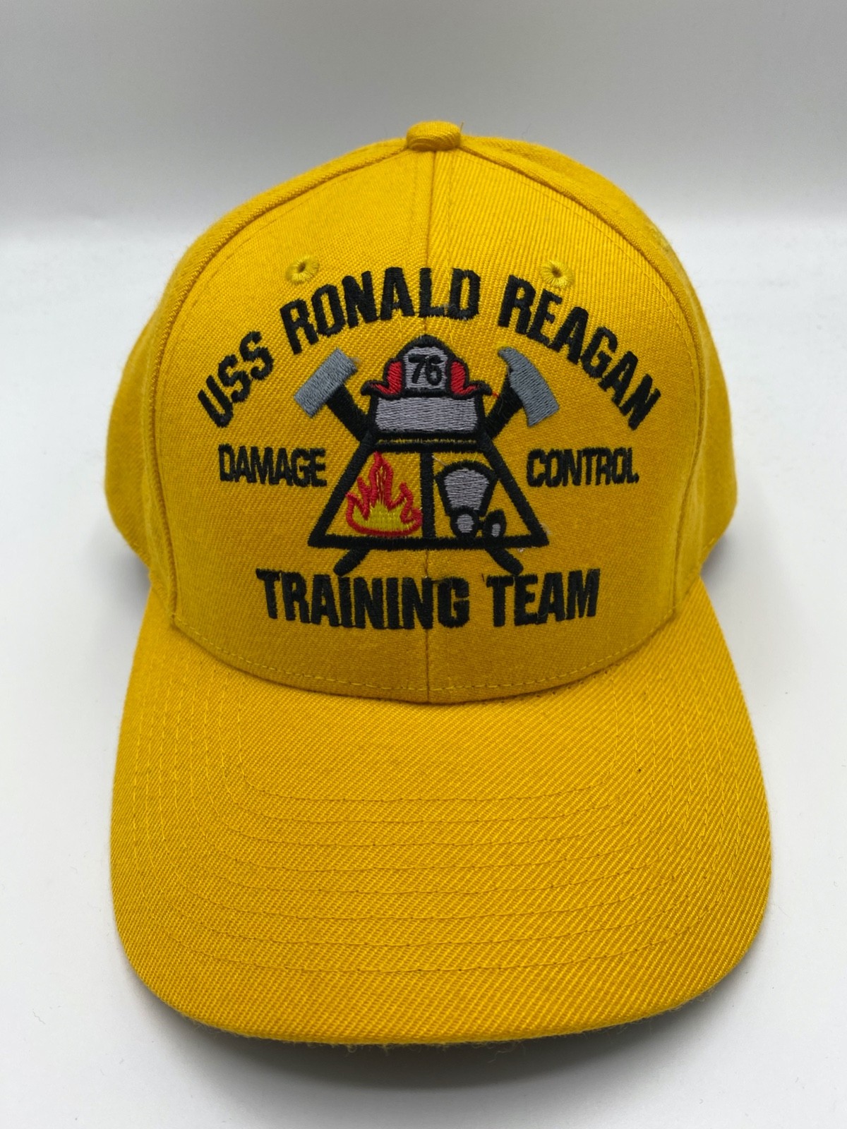 The Corps USS Ronald Reagan CVN 76 Logo Yellow Baseball Cap Hat One Size