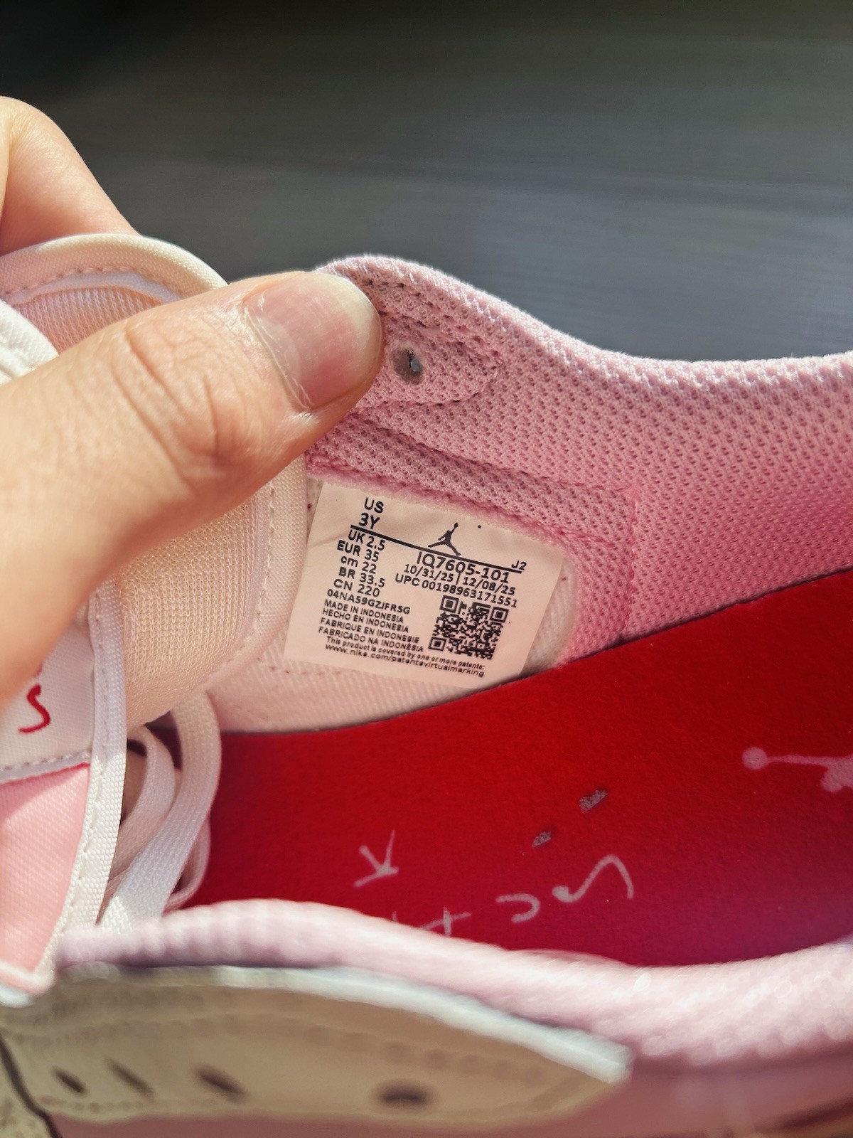 Jordan Air Jordan 1 Low OG SP (PS) Kids Pink White Sneaker 3Y IQ7065-101