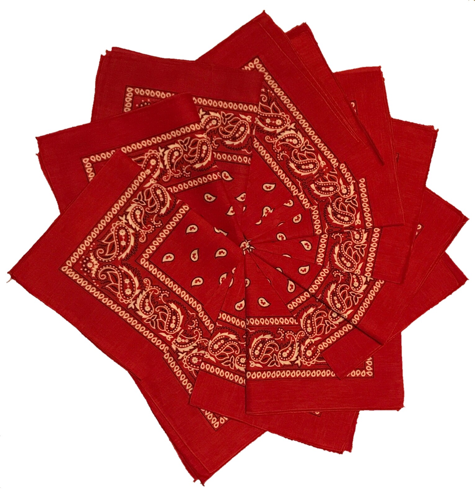 Styllion Paisley printed and solid color Bandanas – 1, 3, 6, 12 pieces