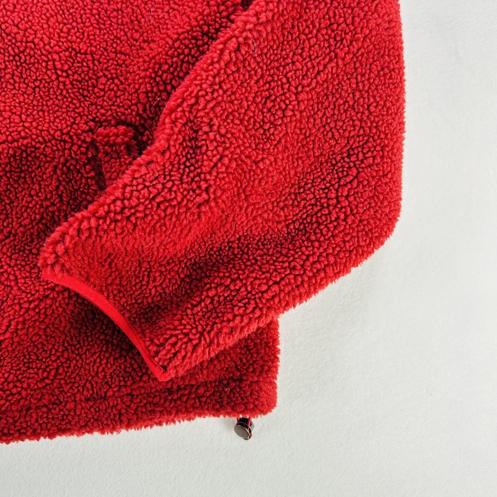 Levi’s Jacket Mens Large Red Sherpa Fleece Snap Pullover Anorak Warm Lined