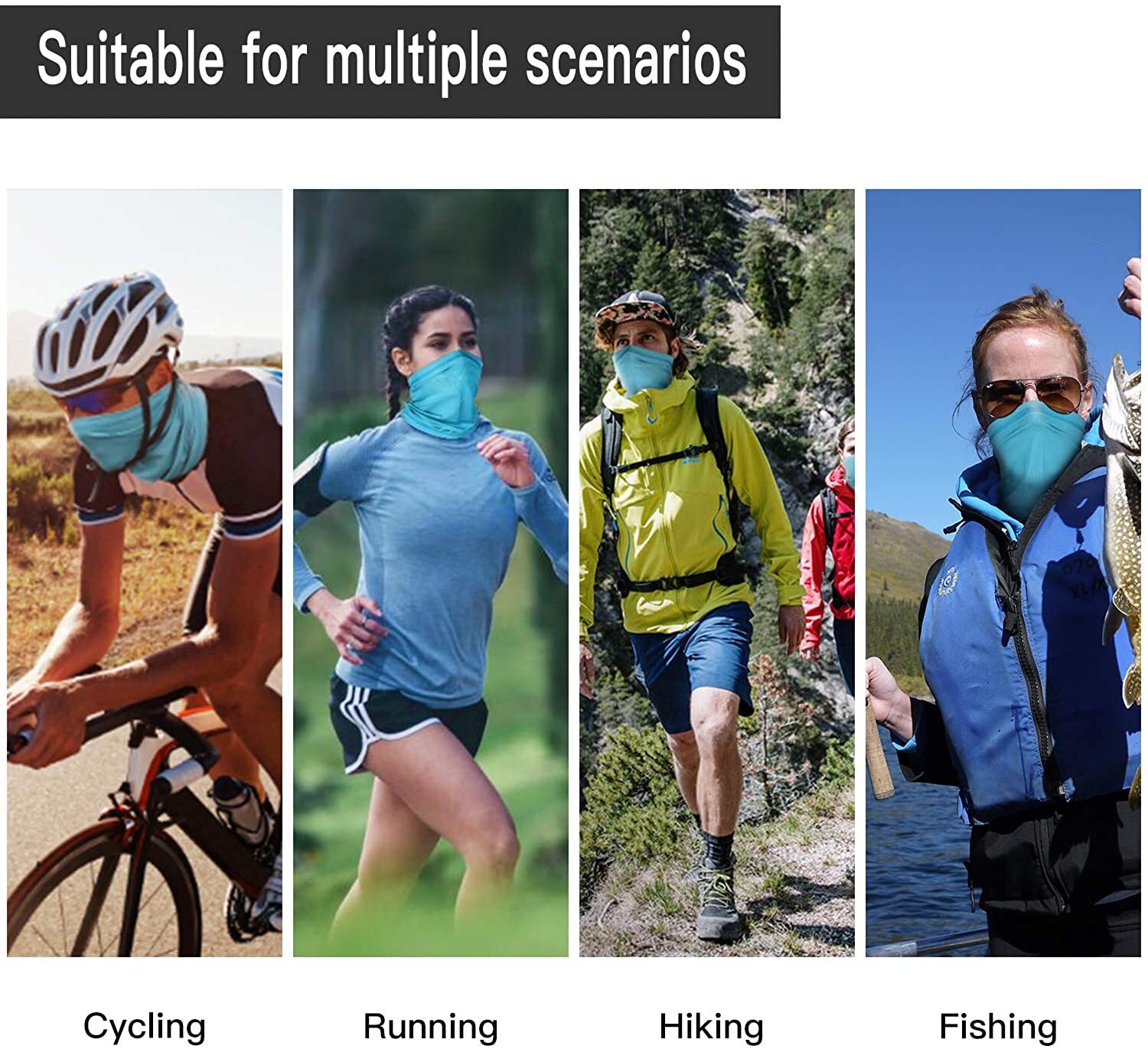 Neck Gaiter Elastic Face Mask Breathable UV Protection Scarf for Running Cycling