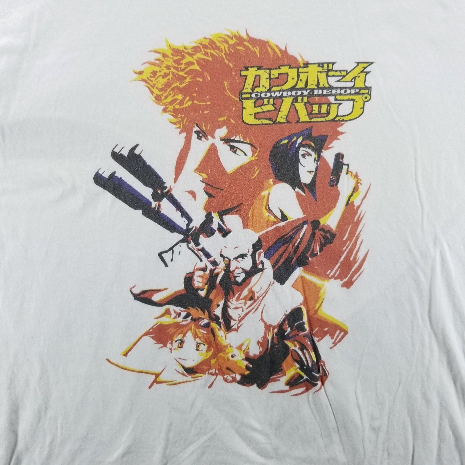 VTG Cowboy Bebop Shirt Mens 3XL White Spike Faye Valentine Crew Anime Y2K