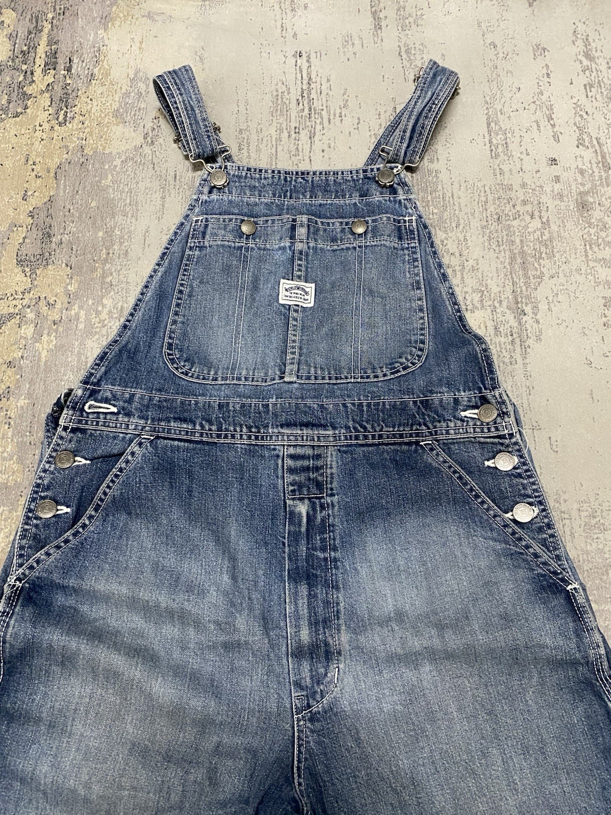 Vintage 90s Big Mac Lowback Overalls Sanforized Denim Size 32 Medium