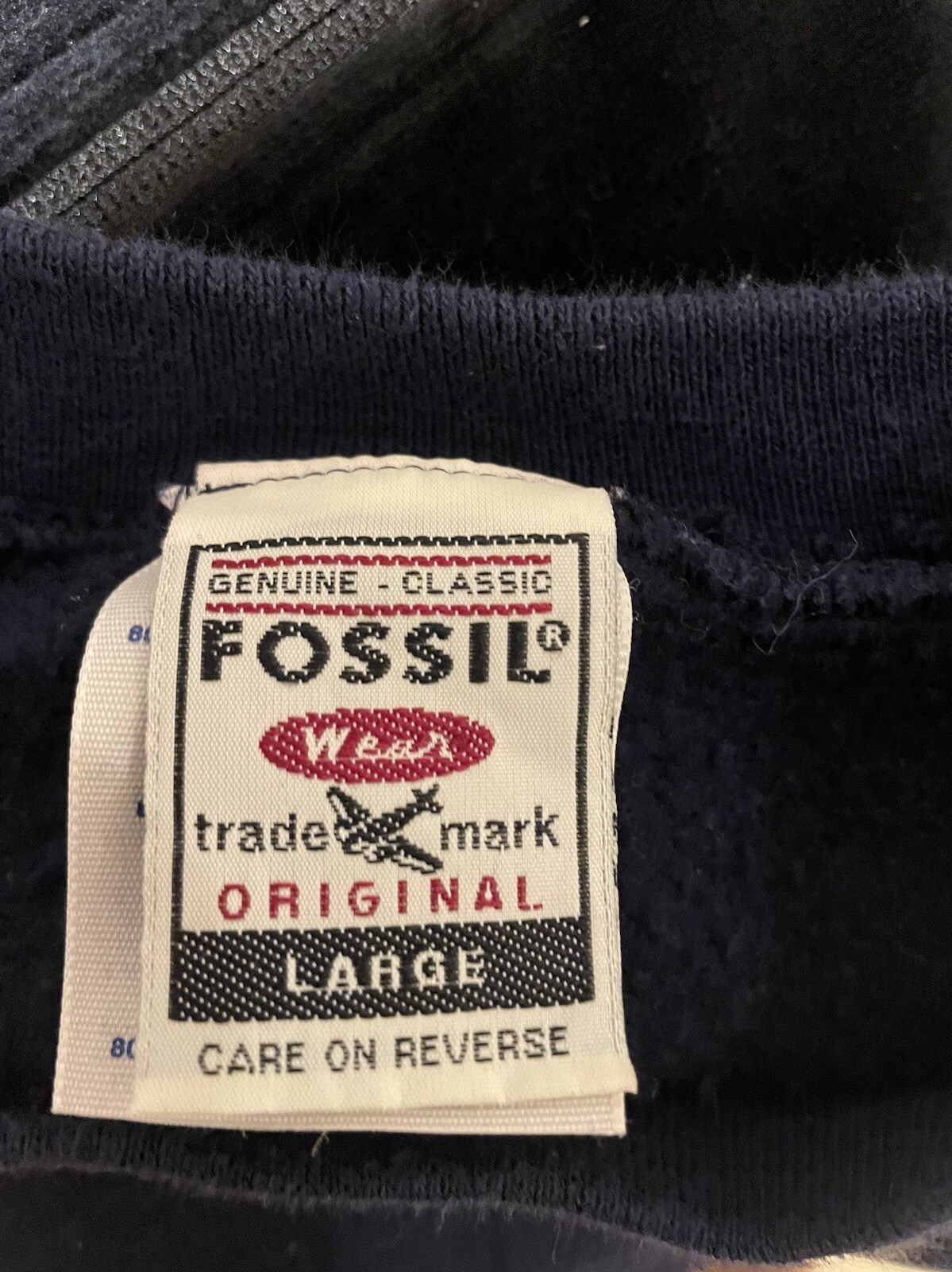 Vintage 90’s Fossil Watch Crewneck Made in USA Streetwear hip hop grunge