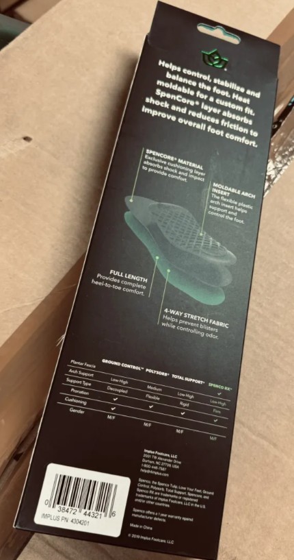Unisex Adult Sofsole Implus Orthotic Arch Full Green SIZE LARGE! NEW SEALED!!!!
