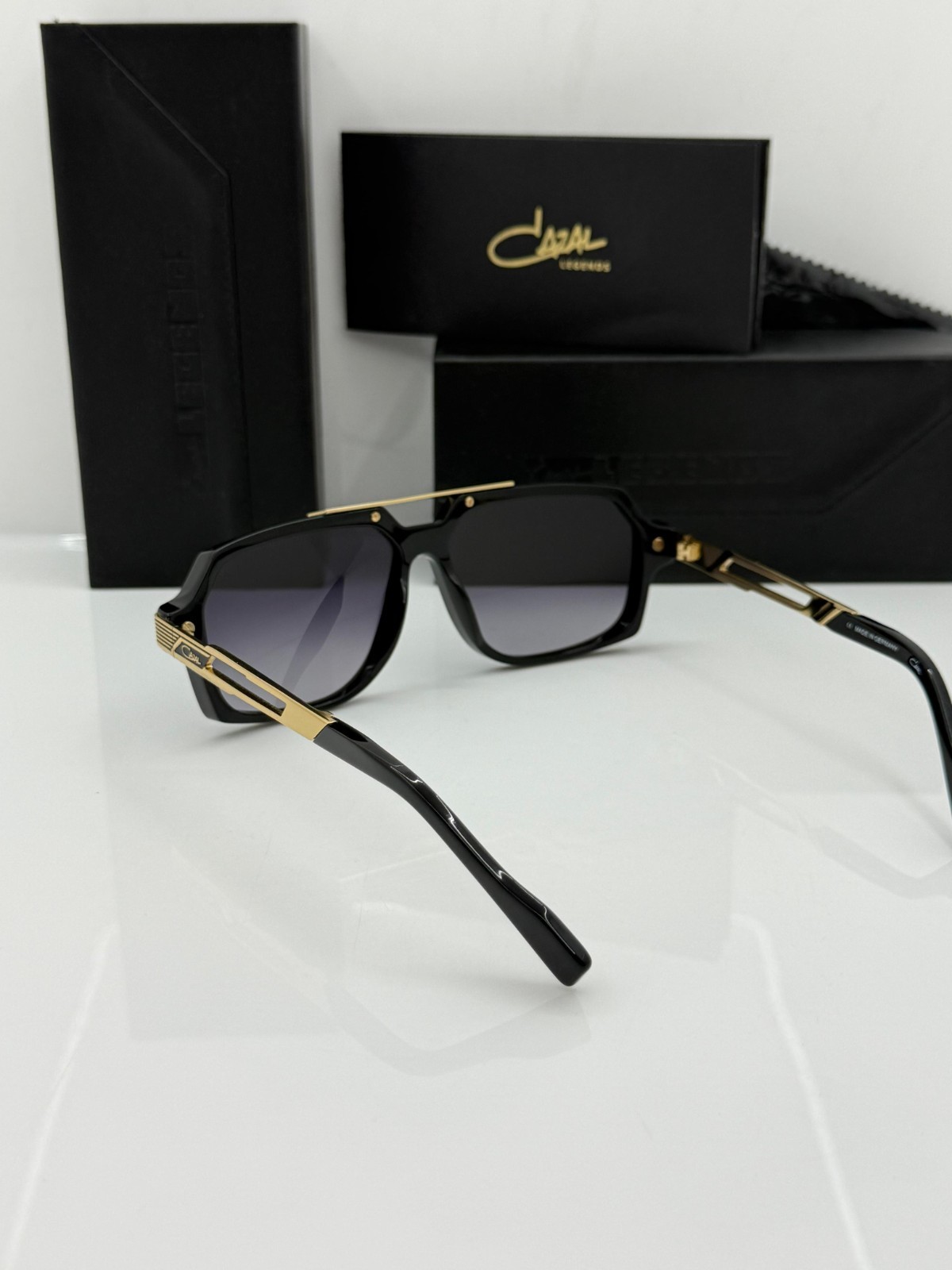 Cazal Sunglasses Legends Black Golden Double Bridge Glasses, fast shipping