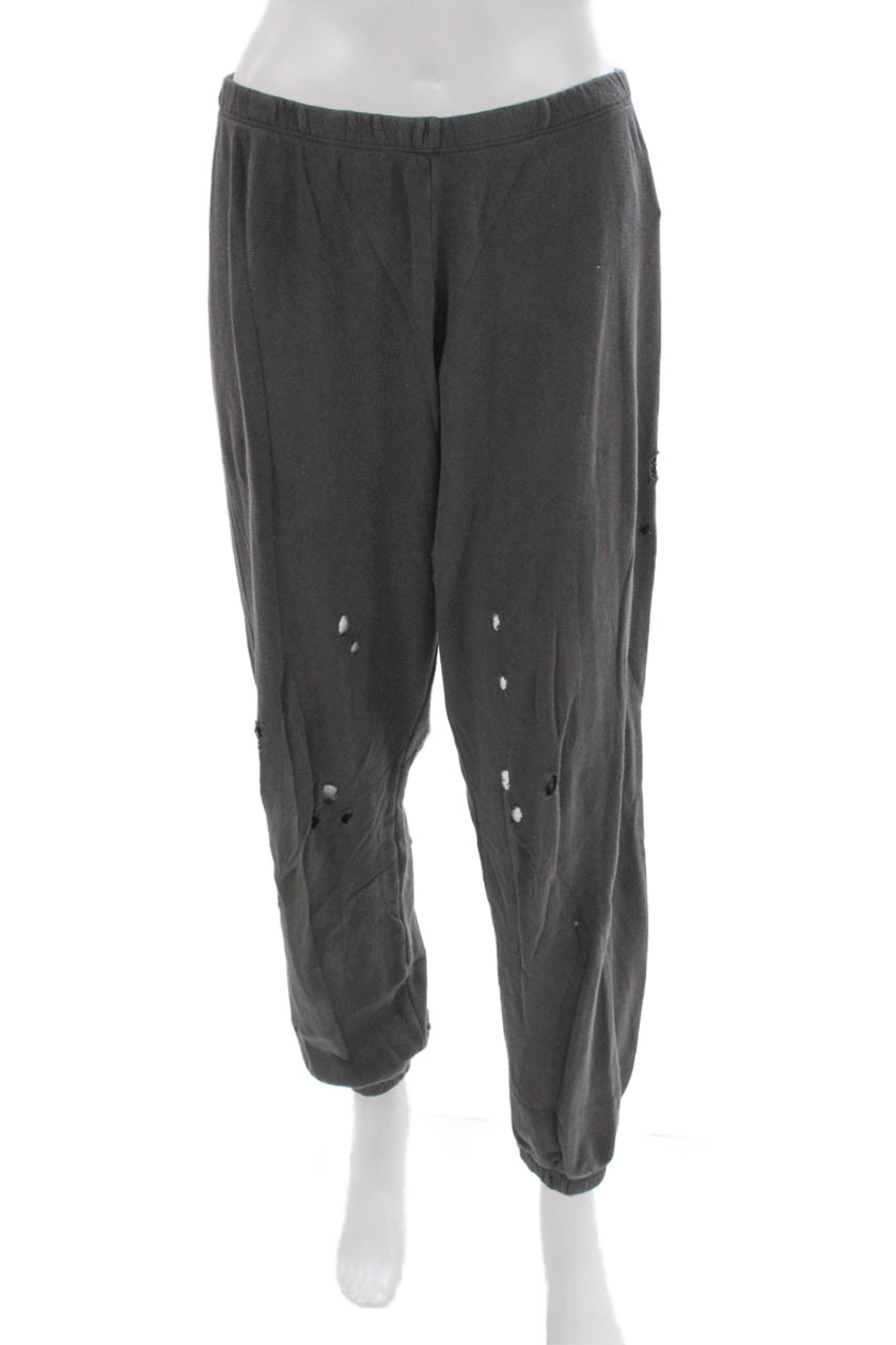 LNA Womens Gray Cotton Sweatpants Pull On Size M