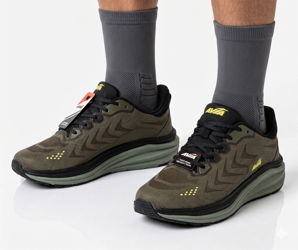 Avia Avi-Move Men’s Walking Shoes Size 9 Dark Green Black AA50247MGB Memory Foam