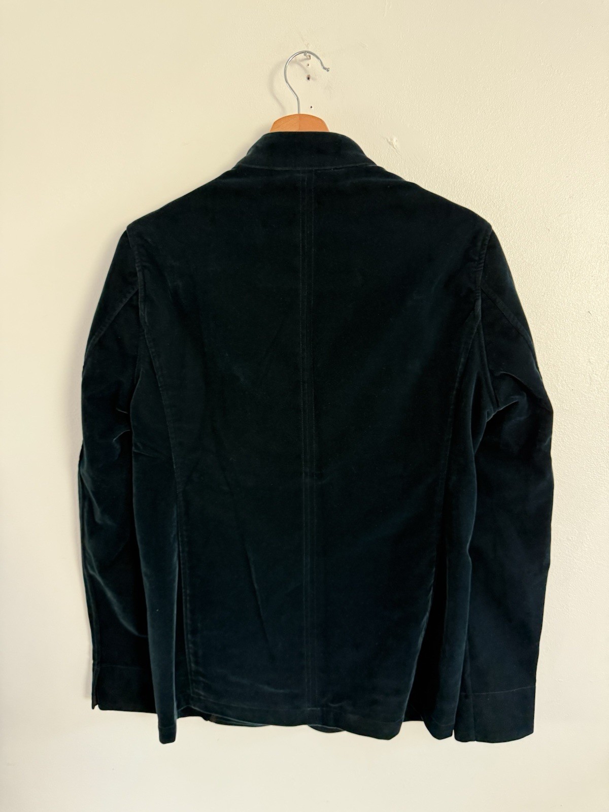 Phix Velvet Jacket Small Teal Button Up Retro Rock Army Military
