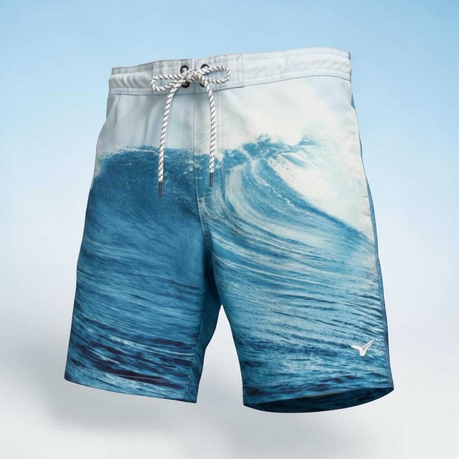 Sonoma Goods for Life Blue Wave Print Swim Trunks Board Shorts Size M