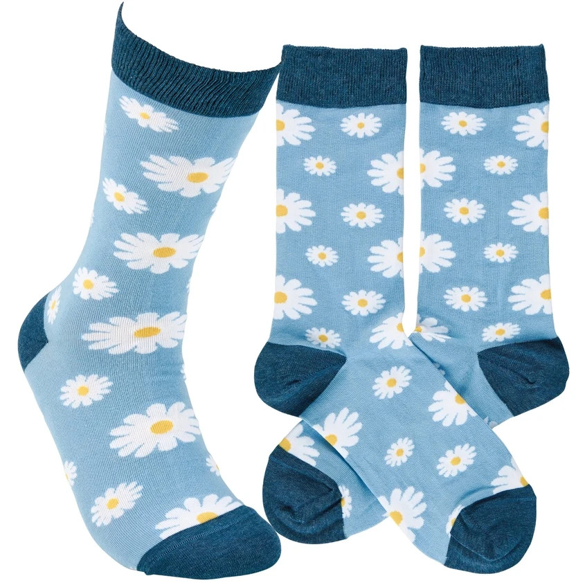 Daisy Flower Socks Blue Cute New NWT Primitives by Kathy