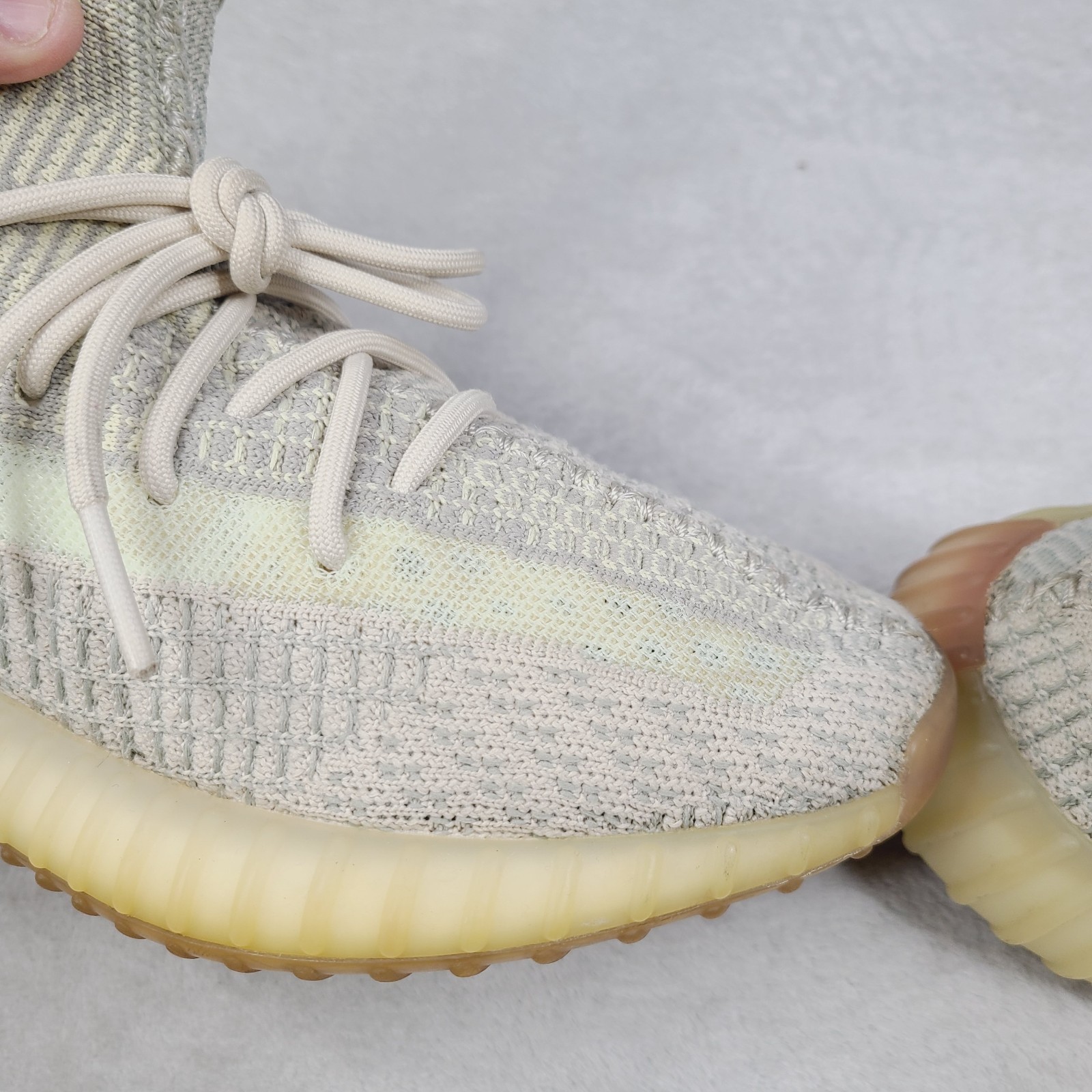 Adidas Yeezy YZY Boost 350 V2 Citrin Shoes Mens 9 Non Reflective Beige Knit