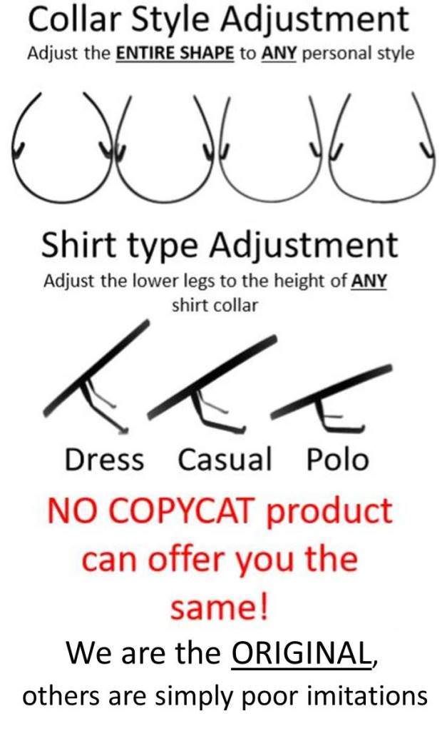 Collar Stays. THE ORIGINAL Collar Support System. NOT MADE of useless plastic.