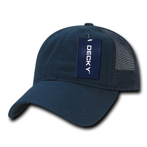 Relaxed Trucker Cap – Navy, Cotton Trucker Hat (Decky 120-NVY, New with Tags)